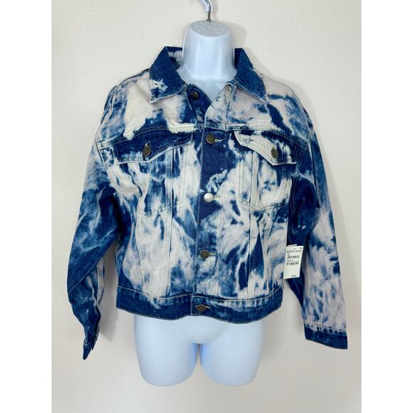 BP Blue Bleached Wash Denim Jacket NWT Size XS - Picture 1 of 7
